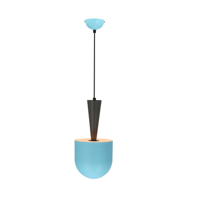 Lampa wisząca Visby Ledea metalowa szaro-niebieska E27 pojedyncza do salonu