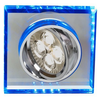 Oprawa Stropowa Oczko Candellux Ssu-22 Ch/Tr+Bl Gu10 50W+Led Smd 2 1W Niebieski 230V Chrom
