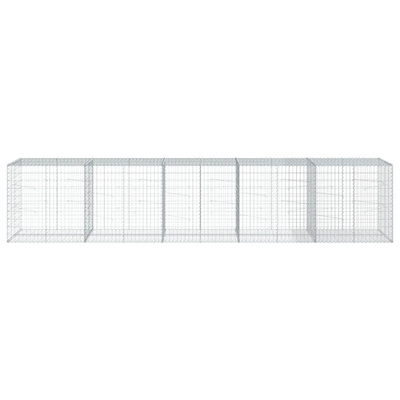 Kosz gabionowy z pokrywą, 500x100x100 cm, galwanizowane żelazo
