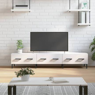 Szafka pod TV, wysoki połysk, biała, 150x36x30 cm vidaXL