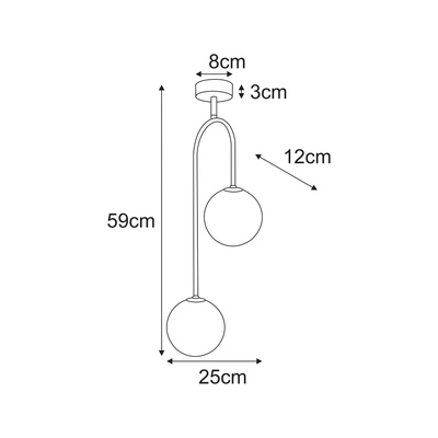 Lampa sufitowa K-6025 z serii PIKE