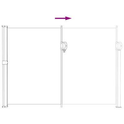 Rozkładany boczny markiz piaskowy 600 x 140 cm Poliester
