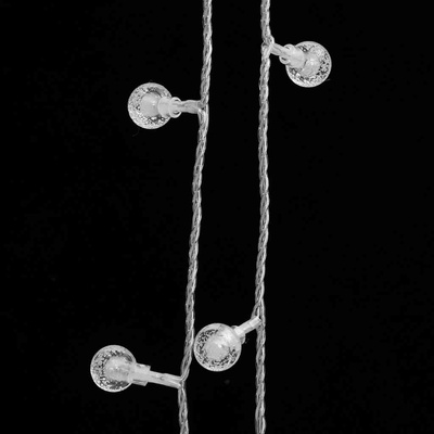 Lampki świąteczne, 20 m, 200 diod LED, zimna biel, 8 funkcji