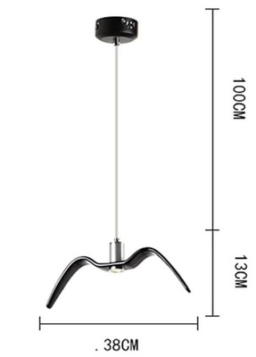 LAMPA WISZĄCA MEWA CZARNA 38cm ADANI AD194