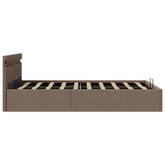 vidaXL Rama łóżka z podnośnikiem i LED, taupe, tkanina, 120 x 200 cm