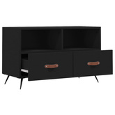 vidaXL Szafka pod TV, czarna, 80x36x50 cm, materiał drewnopochodny