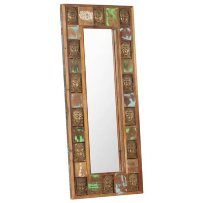 vidaXL Lustro z wizerunkiem Buddy, 50x110 cm, lite drewno z odzysku