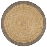 vidaXL Ręcznie wykonany dywanik, juta, szara krawędź, 90 cm