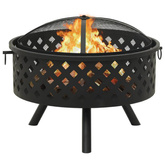 vidaXL Palenisko z pogrzebaczem, 68 cm, XXL, stal