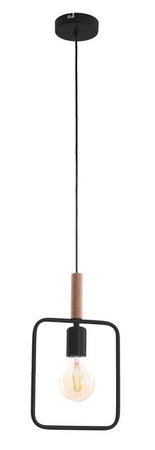 Lampa wisząca czarna regulowana wysokość 60W E27 Frame 31-73501