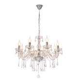 Cristallo lampa wisząca chromowy 8x40W E14 transparentny 38-30337