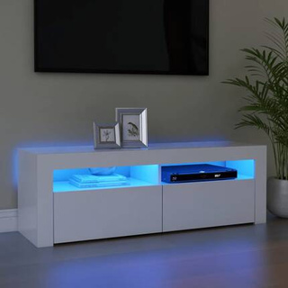 vidaXL Szafka pod TV z oświetleniem LED, biała, 120x35x40 cm