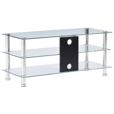 vidaXL Szafka pod TV, przezroczysta, 90x40x40 cm, hartowane szkło