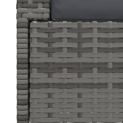 2-osobowa sofa z poduszkami, szara, polirattan