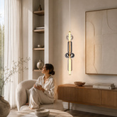 KELLY lampa wisząca złoty 9,5W LED 2700K klosz 2xbursztynowy+dymiony