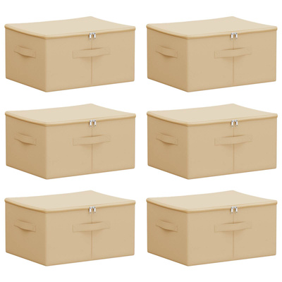 Skrzynia do przechowywania 6 pcs kremowy 50 x 30 x 25 cm