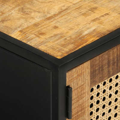 vidaXL Szafka pod TV, 110x30x40 cm, surowe drewno mango i żelazo