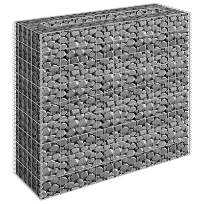 vidaXL Podwyższona donica gabionowa, galwanizowana stal, 90x30x90 cm