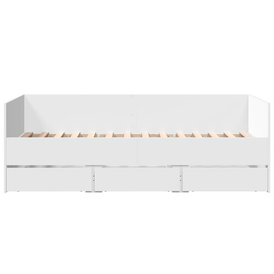 Łóżko dzienne z szufladami, bez materaca, białe, 90x190 cm model standard