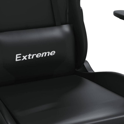 vidaXL Masujący fotel gamingowy, czarny, sztuczna skóra model standard