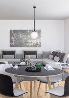 Lampa wisząca czarna / biała kula 20cm Glasgow Ledea 50101284