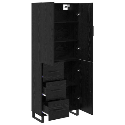 Highboard 2 szt. Czarny Dąb 69,5 x 34 x 180 cm