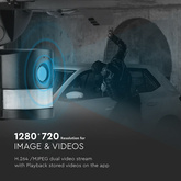 18W Naświetlacz LED SMD z czujnikiem ruchu i kamerą / Wifi / Barwa:6000K / Obudowa: Czarna