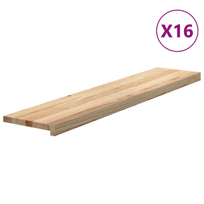 Stopnie schodowe, 16 szt. surowe 120x25x2cm lite drewno dębowe