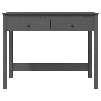vidaXL Biurko z szufladami, szare, 100x50x78 cm, lite drewno sosnowe