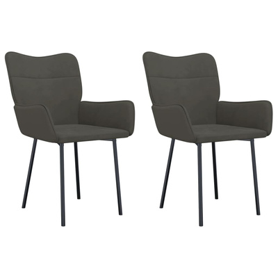 vidaXL krzesła stołowe, 2 szt., ciemnoszare, aksamitne model standard