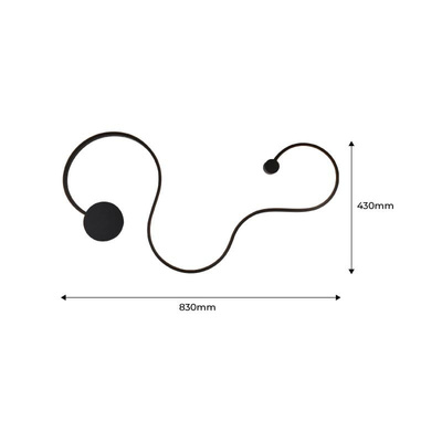 Nowoczesny kinkiet LED Abruzzo Wave 40W 3000K 85cm 2800K