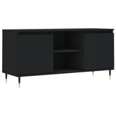 vidaXL Szafka pod TV, czarna, 104x35x50 cm, materiał drewnopochodny