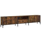 vidaXL Szafka pod TV, z szufladą, przydymiony dąb, 200x25x44 cm