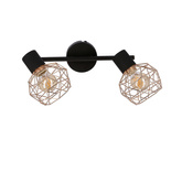 Lampa sufitowa listwa ścienna czarna klosz miedziany Acrobat 92-22202