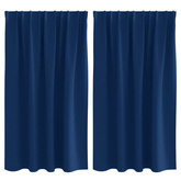 Firany blackout z kółkami 2 pcs Ciemnoniebieski 140 x 140 cm