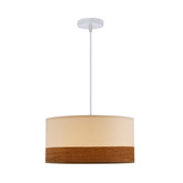 Bianco lampa wisząca biały 1x40w e27 abażur biały+orzechowy