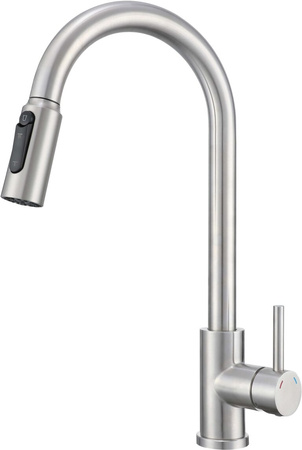 Bateria trójdrożna MIRELLA stal szczotkowana