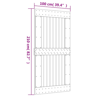Drzwi przesuwne 100 x 210 cm Lite Drewno Sosnowe (Nieobrobione)
