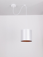 Lampa wisząca z abażurem Atlanta biała nowoczesna do salonu