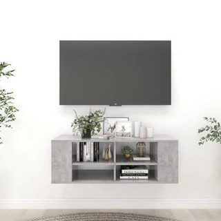vidaXL Wisząca szafka pod TV, szarość betonu, 102x35x35 cm