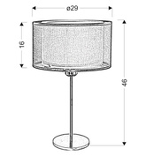 Lampka nocna Solo srebrna z abażurem metalowa lampa stołowa
