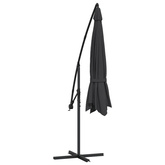 Parasol wiszący z aluminiowym słupkiem, 350 cm, czarny