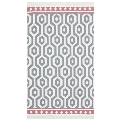 vidaXL Dywan, szary, 120x180 cm, bawełniany