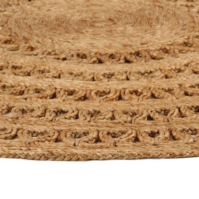 Ręcznie pleciony dywan z juty, 120 cm, okrągły vidaXL