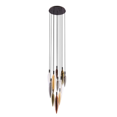 Lampa wisząca Nordic szklane tuby kolorowe do salonu