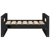 vidaXL Legowisko dla psa, czarne, 65,5x50,5x28 cm, lite drewno sosnowe