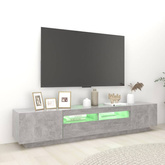 vidaXL Szafka pod TV z oświetleniem LED, szarość betonu, 200x35x40 cm