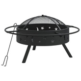 vidaXL Palenisko z pogrzebaczem, 70 cm, XXL, stal