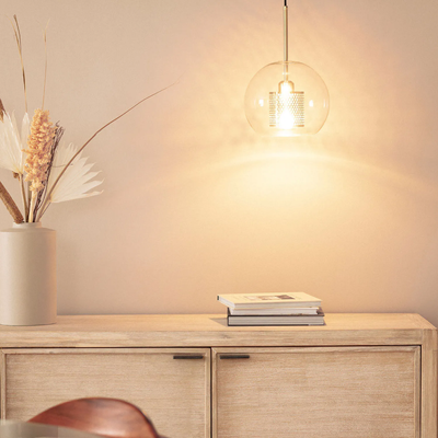 Lampa Wisząca Złota Szklana Abruzzo Nobile E27