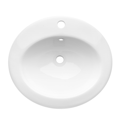 Umywalka wpuszczana w blat nikea 50 cm, z otw. na bat. CE-53-001-W Invena